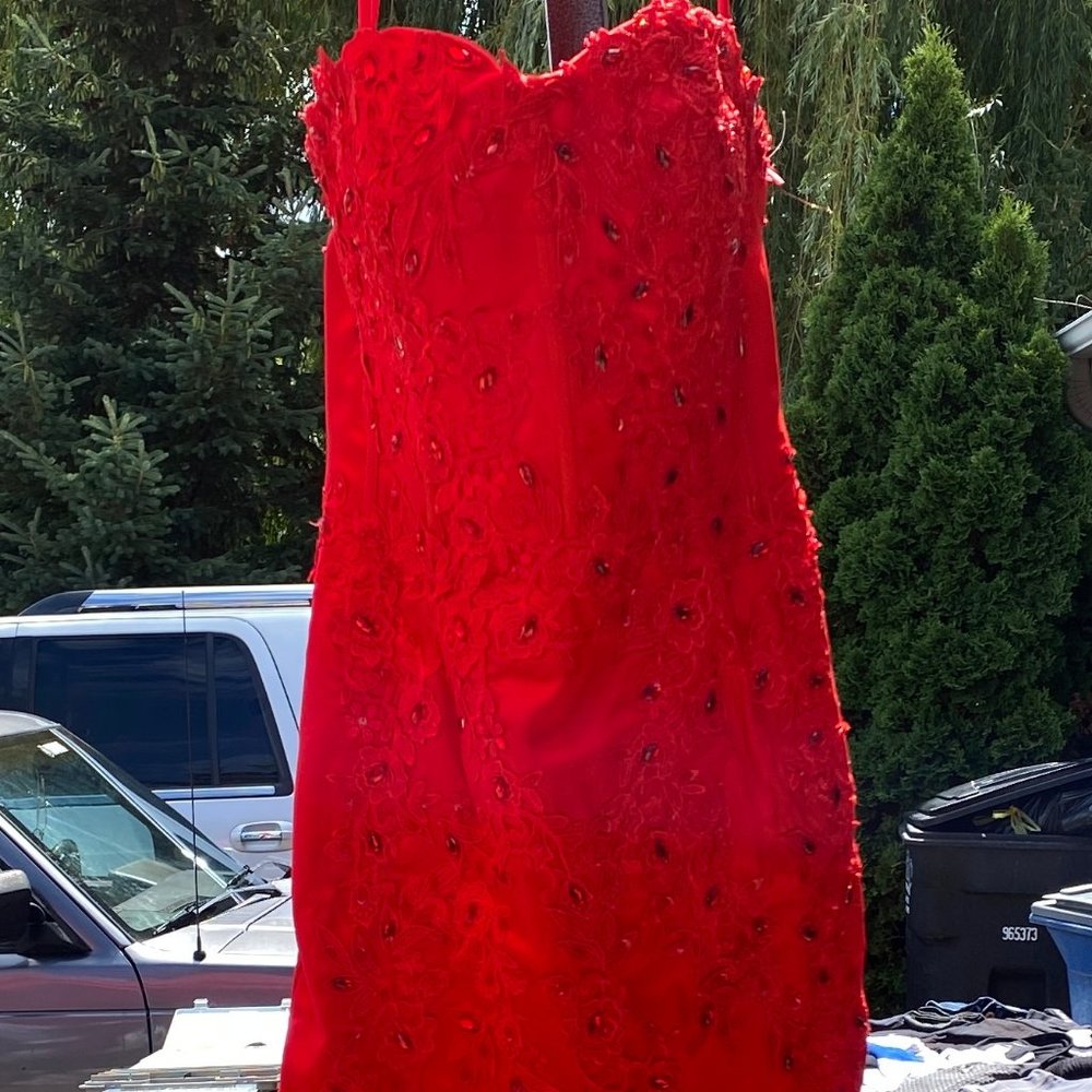 BEAUTIFUL RED LACE PROM DRESS!!!